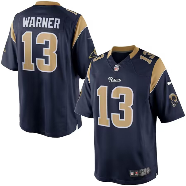 Men's Los Angeles Rams #13 Kurt Warner Navy Limited Football Stitched Jersey Men's Los Angeles Rams #13 Kurt Warner Navy Limited Football Stitched Jersey